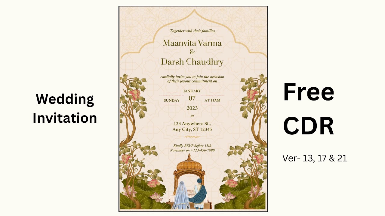 Wedding Invitation Design in CorelDRAW | Marriage Card Design Tutorial