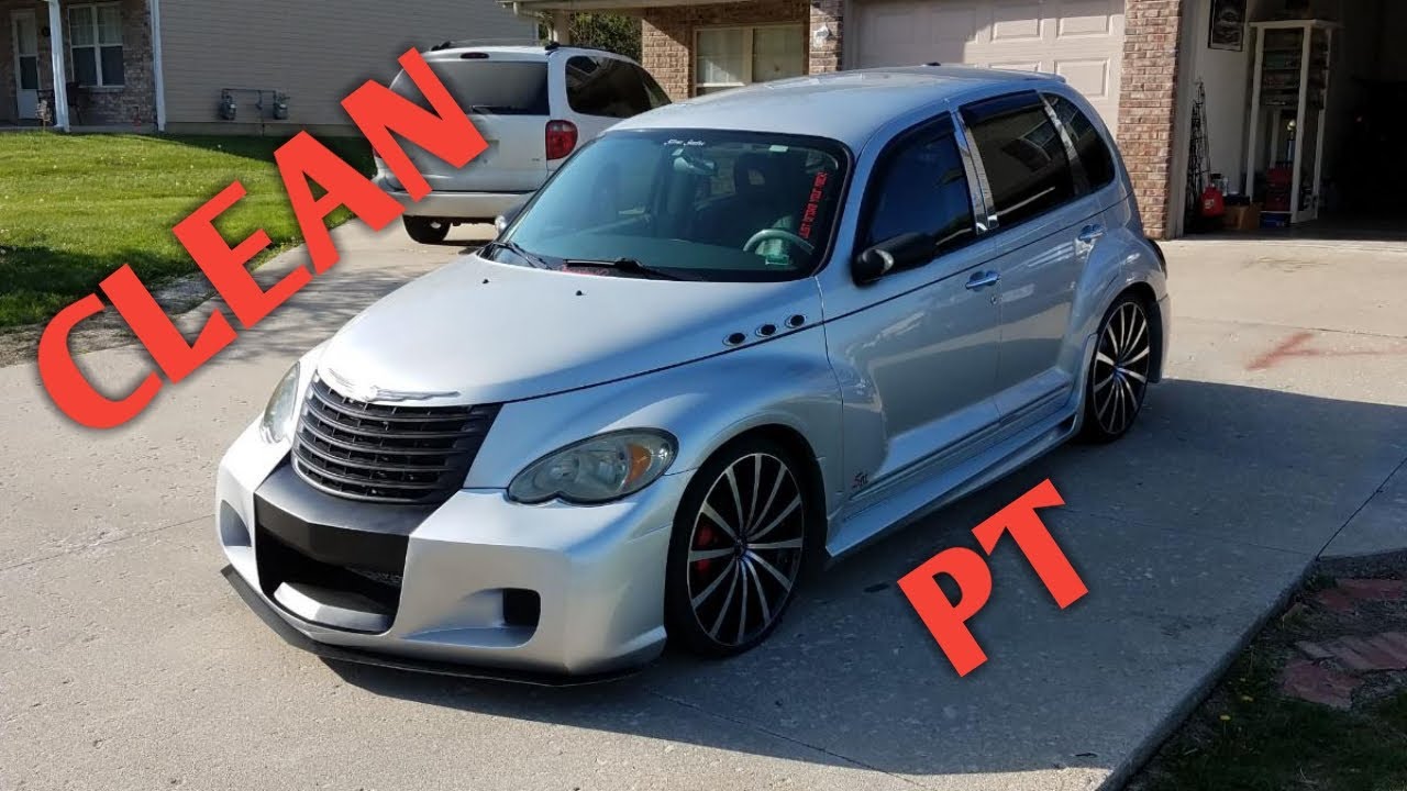 Pt cruiser on 20s  and lowered. A Clean PT