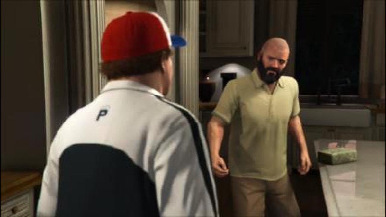 Michael and Trevor greet each other for the first time for 55:16 seconds
