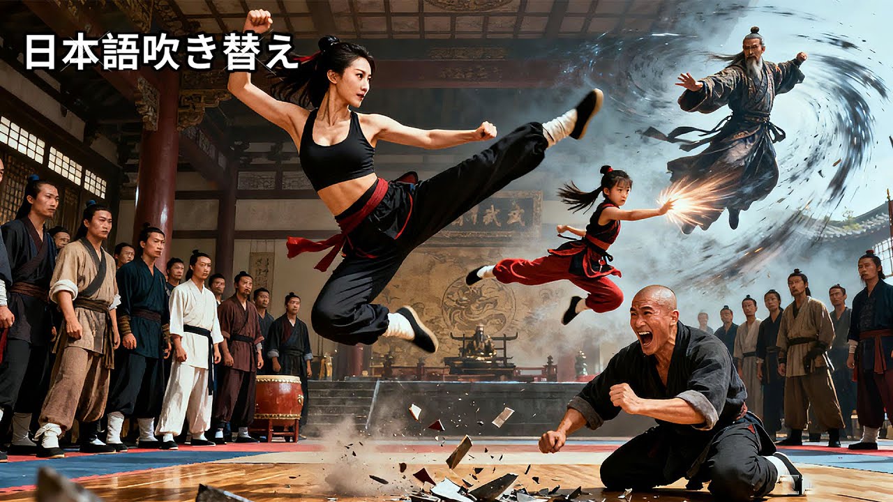 【日本語吹き替え】道場の雑用係母子は伝説の武神だった！滅門危機で娘が手のひら一閃、武林盟主を天辺の流星に変え、嘲笑った者たちが床を割る土下座！ #中国ドラマ #全話 #無料 #カンフー映画
