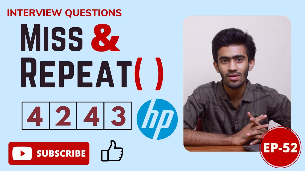 HP-ZOHO Coding Question | miss&Repeat( ) | Daily Dose | Ep-52 | Tamil | code io