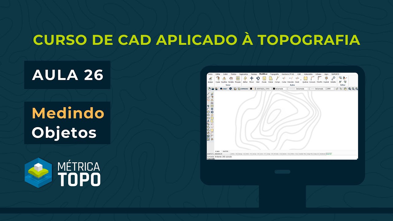 Medindo objetos - Curso de CAD Aplicado à Topografia - Aula 26