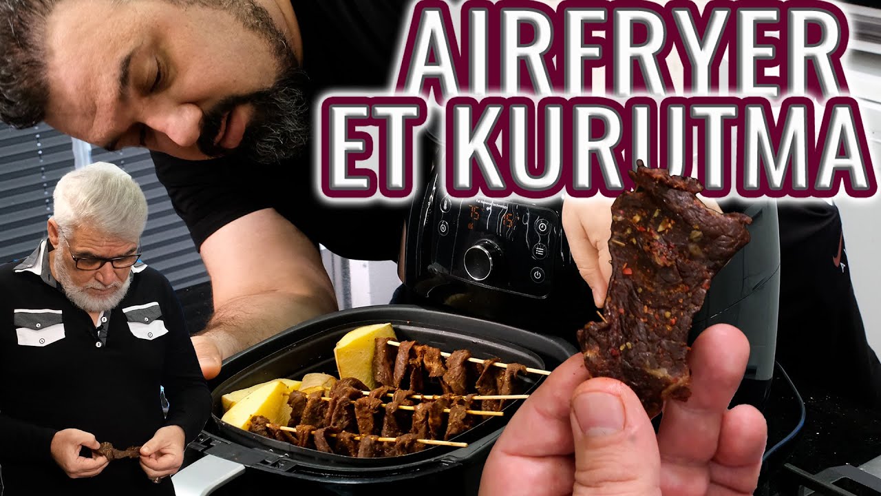 4 KAT DAHA HIZLI !! (Hava Fritözünde Et Kurutma Nasıl Yapılır ? ) (Airfryer Beef Jerky )