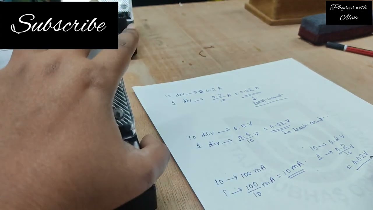 How to calculate the least count of ammeter and voltmeter and how to take reading of I and V