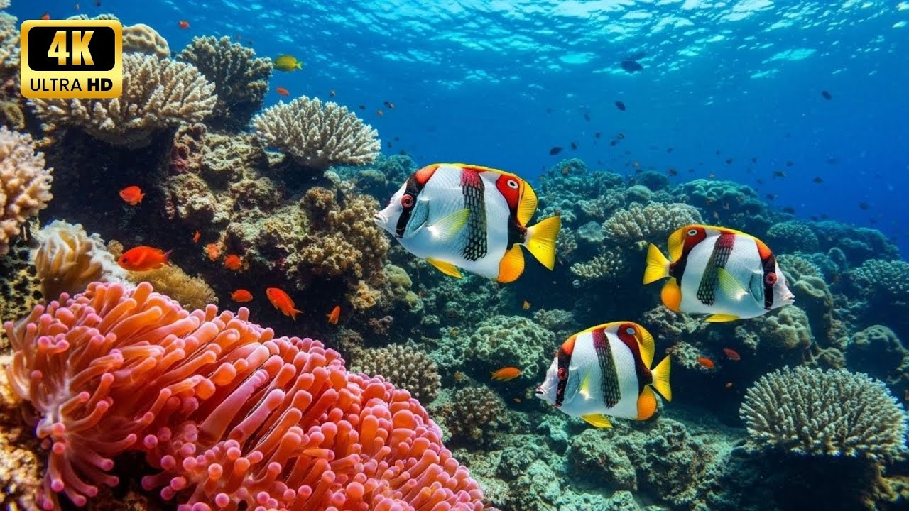 4K Deep Ocean Calm 🌊🐟 – Shimmering Marine Life 🪼✨ | Peaceful Sleep Ambience 🌙💤