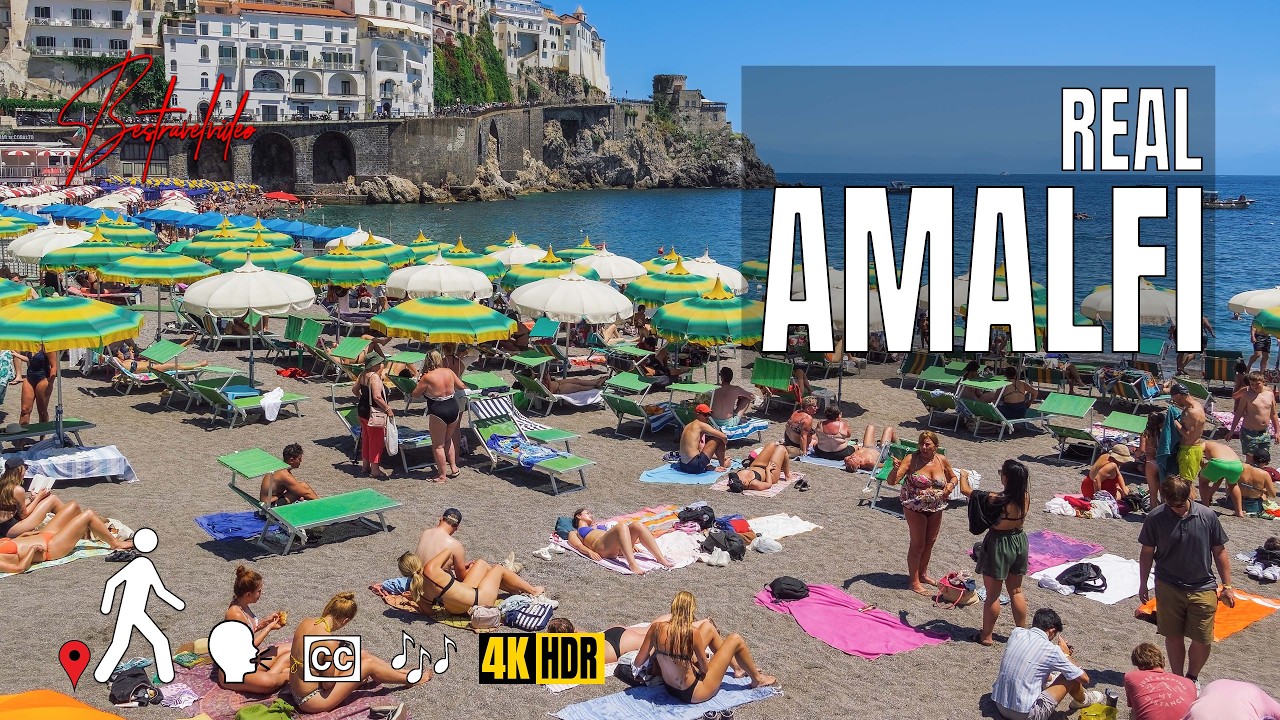 Amalfi, Italy Cinematic Narrated Walking Tour with Music & Captions [4K HDR]