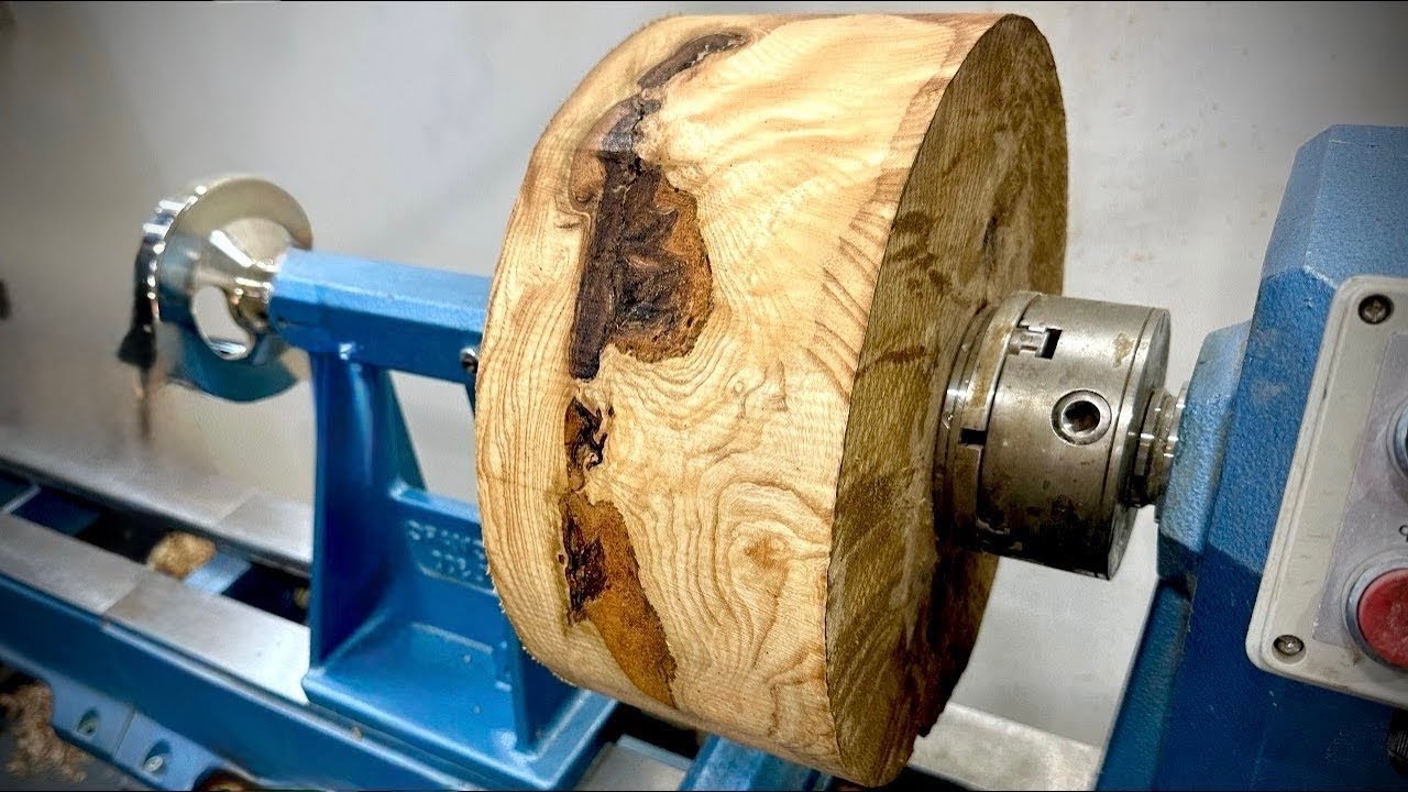 The Insides Of This Lump Turned Out Beautiful ‼️Woodturning Brownheart Olive Ash Wood 👌