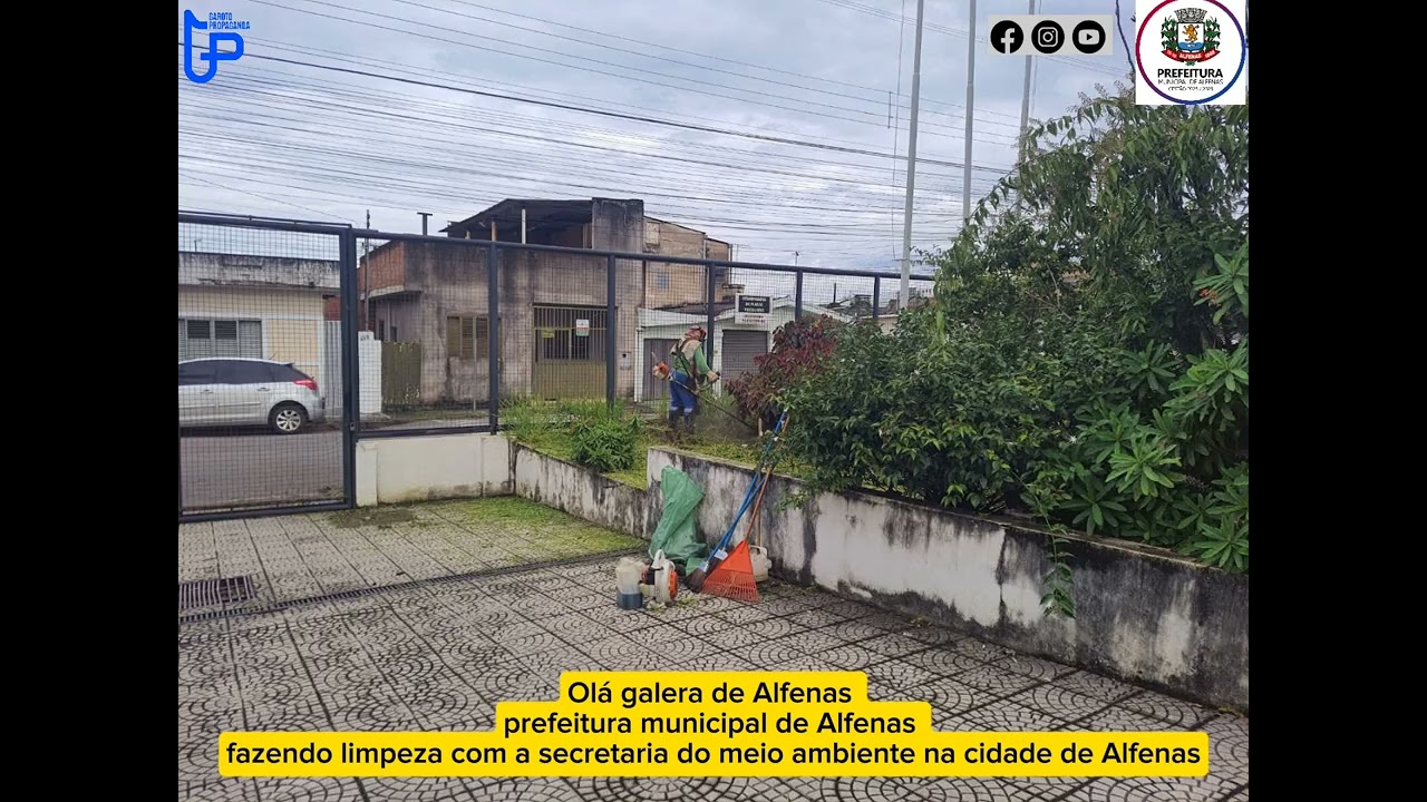 Prefeitura municipal de Alfenas fazendo limpeza na cidade de Alfenas