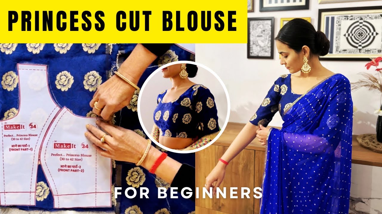 Princess cut blouse cutting stitching tutorial | Perfect blouse with Make It