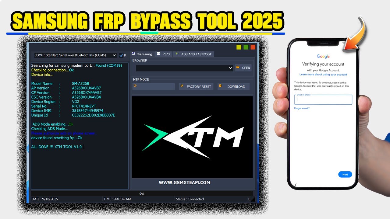 New Samsung Tool V1.0 FRP Bypass Tool 2025 - Bypass Google Account After Hard Reset