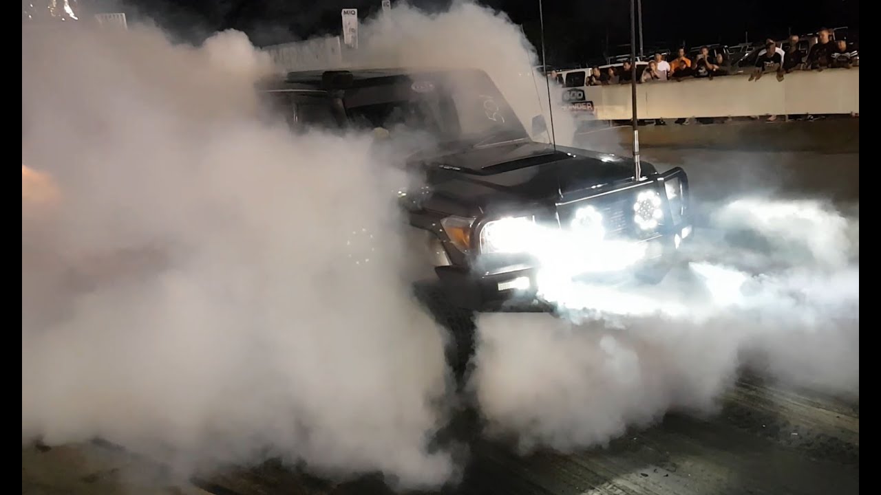 CRAZY COMPOUND TWIN TURBO LANDCRUISER BAKES A SET OF MICKEY THOMPSONS