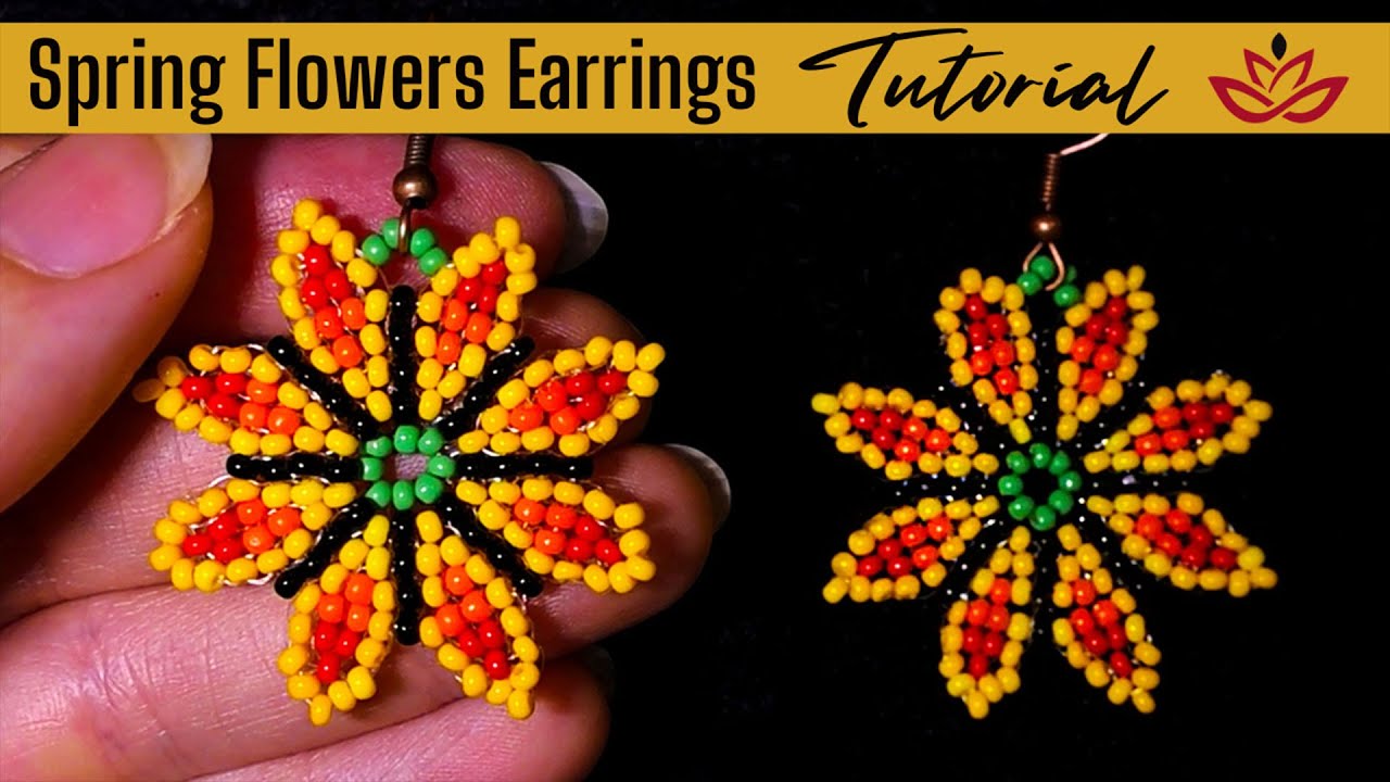 NEW! Spring Beaded Flowers Earrings - EASY Circular Stitch Tutorial