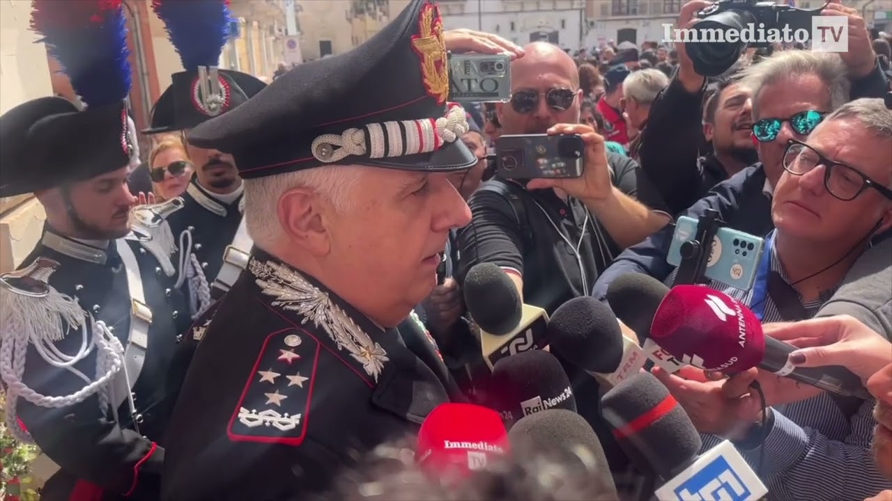 FUNERALI CARABINIERE MANFREDONIA, L'INTERVENTO DEL COMANDANTE DELL'ARMA