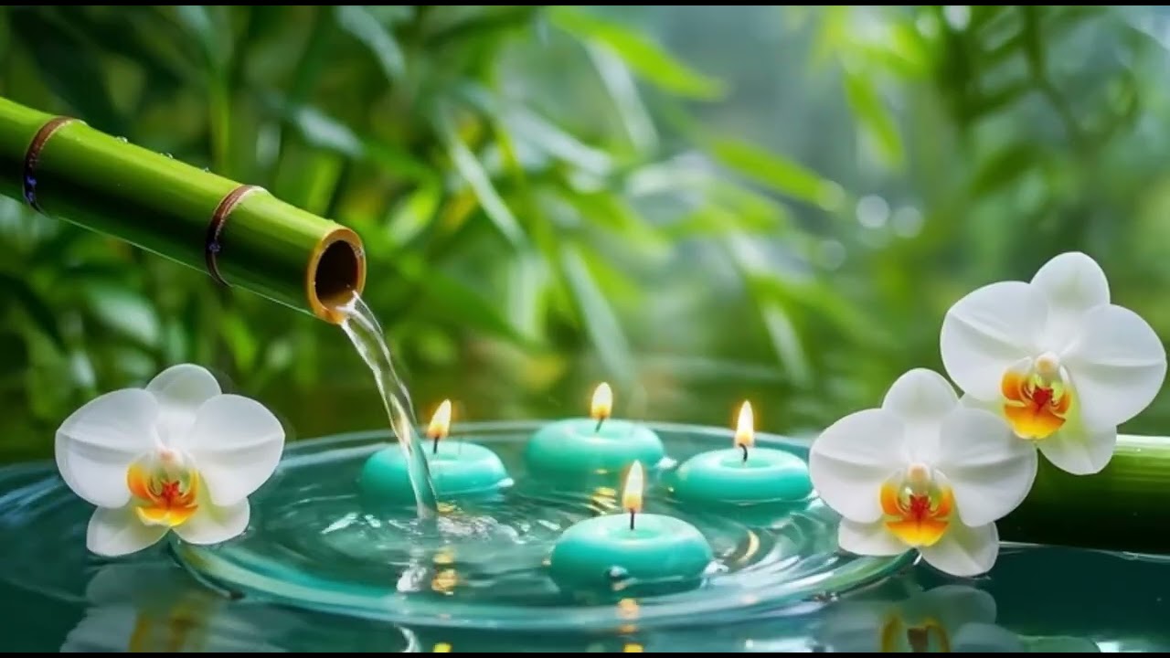 Soothing Spa Violin Music  Relaxing Sleep Music & Nature Sounds, Bamboo Water Fountain, Calm Music