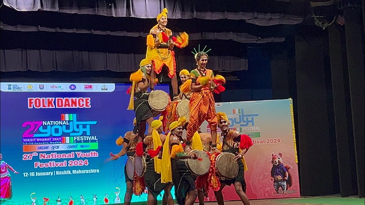 Dollu Kunitha Dance from Karnataka in National Youth Festival #nyf2024 #Karnataka #dollukunitha
