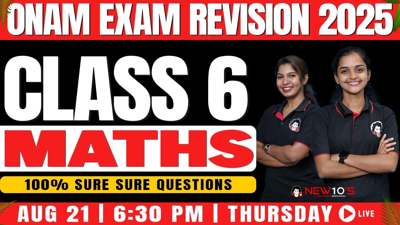 6TH  STATE MATHS ONAM EXAM || ONAM EXAM 2025 SURE QUESTION DISCUSSION || NEW10'S