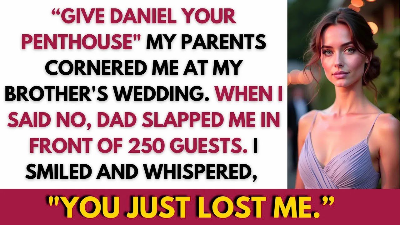At My Brother’s Wedding, My Parents Demanded My Penthouse — Dad Slapped Me in Front of Everyone