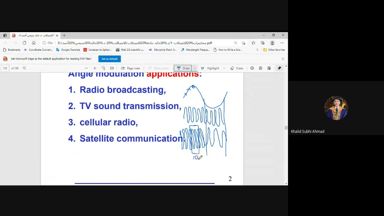 Angle modulation  Frequency modulation Meeting - التضمين الترددي