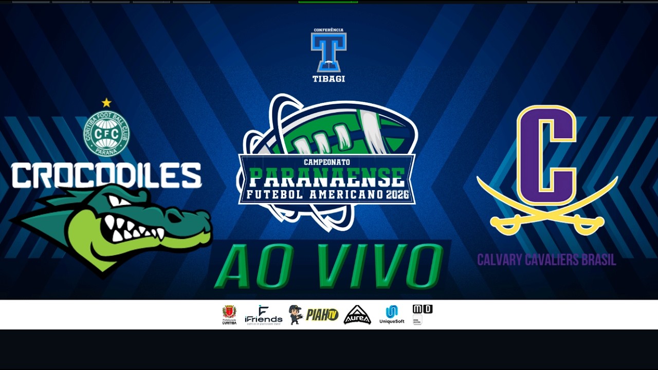 Ao Vivo - Paranaense de Futebol Americano 2026 - Coritiba Crocodiles x Calvary Cavaliers