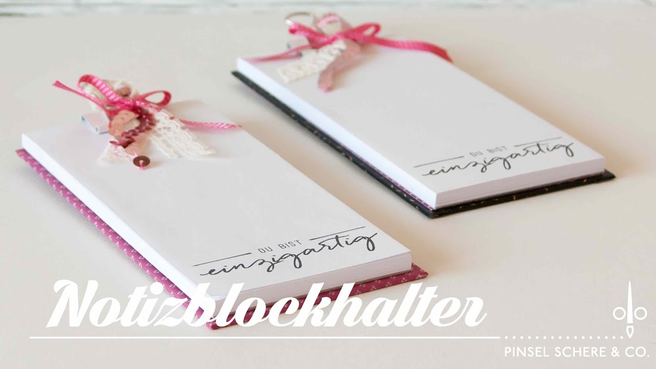Notizblockhalter aus Graupappe mit Designerpapier und Washitape bezogen - Stampin' Up!