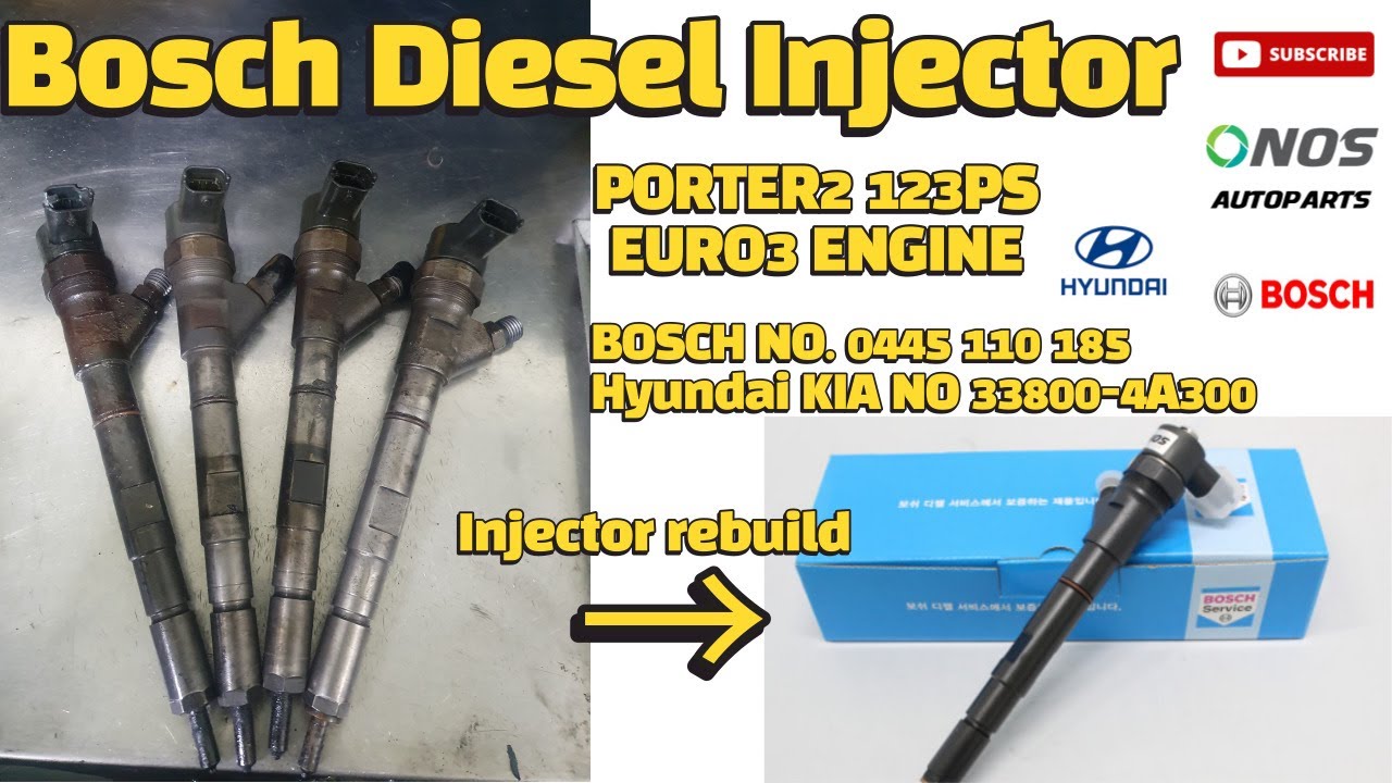 HYUNDAI PORTER2 123PS EURO3  BOSCH DIESEL INJECTOR remanufactured 0445 110 185 33800-4A300