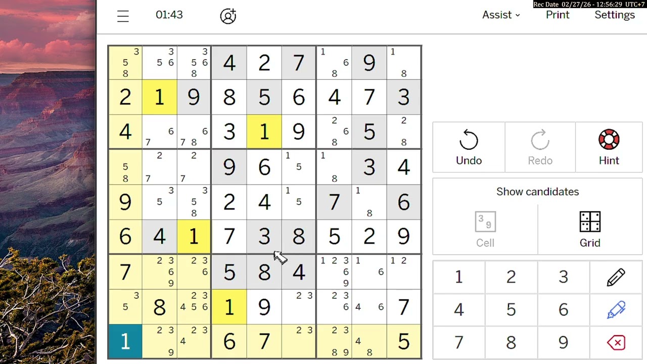 Expert Sudoku Los Angeles Times February 27, 2026