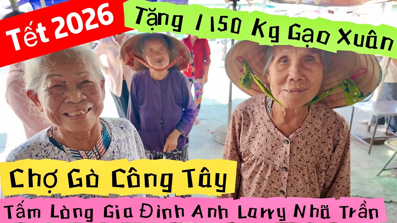 Tặng 1150 Kg Gạo Xuân 2026 Ở Chợ Gò Công Tây Tiền Giang Tấm Lòng Gia Đình Anh Nhã | Khương Nhựt Minh