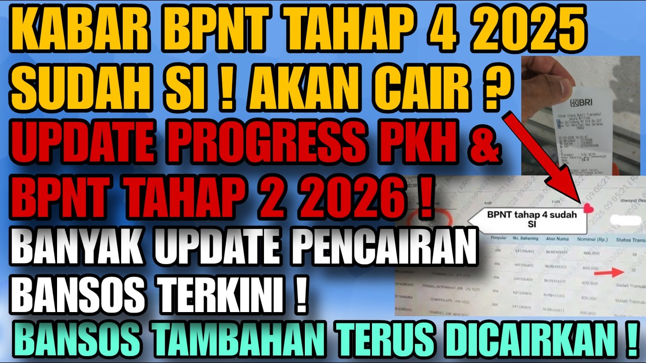 BPNT TAHAP 4 SUDAH SI ! APAKAH BISA CAIR ? UPDATE BANYAK KABAR PENCAIRAN BANSOS REGULER & TAMBAHAN !