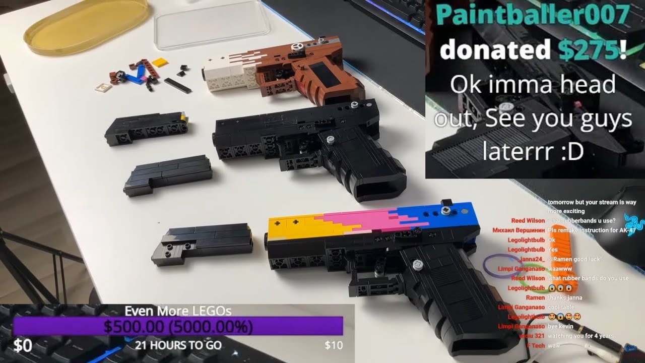 Ktoś wpłacił 500$, a ja zbudowałem pistolet LEGO Glock 18 &ndash; Fade | Powt&oacute;rka transmisji na żywo