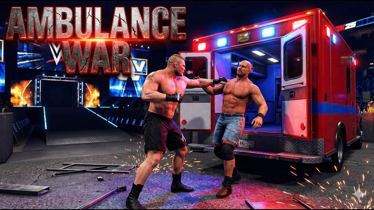 No Escape | Brock Lesnar vs Stone Cold – Ambulance Match | WWE 2K25