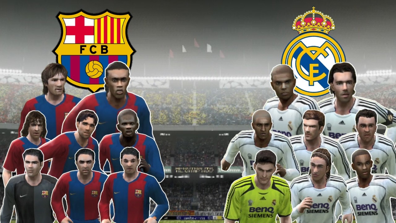 Barcelona x Real Madrid | Gols | Winning Eleven Brazukas Mundial de Clubes 2006 | PS2