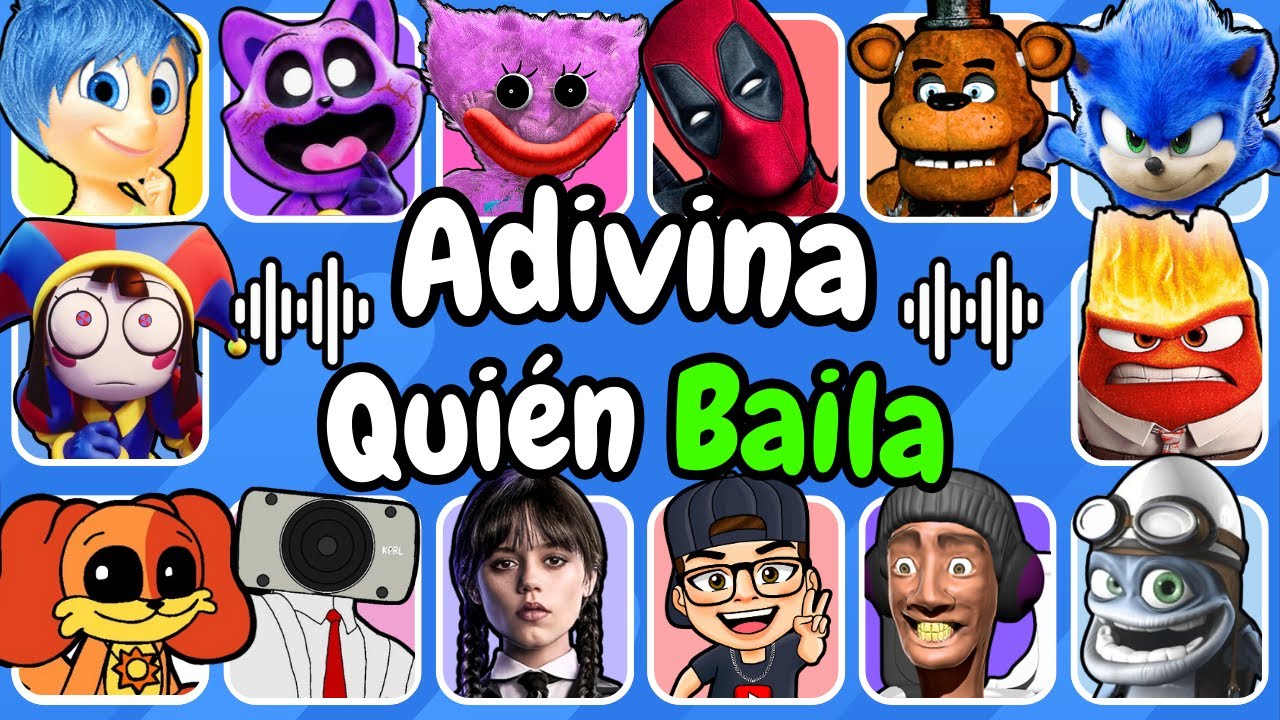 ¡ADIVINA 19 BAILES!😀🎶¿Quién Baila Mejor?🤔🎶Deadpool❤️Kissy Missy Contigo🩷Sonic💙Mapache Pedro🦝Catnap😺