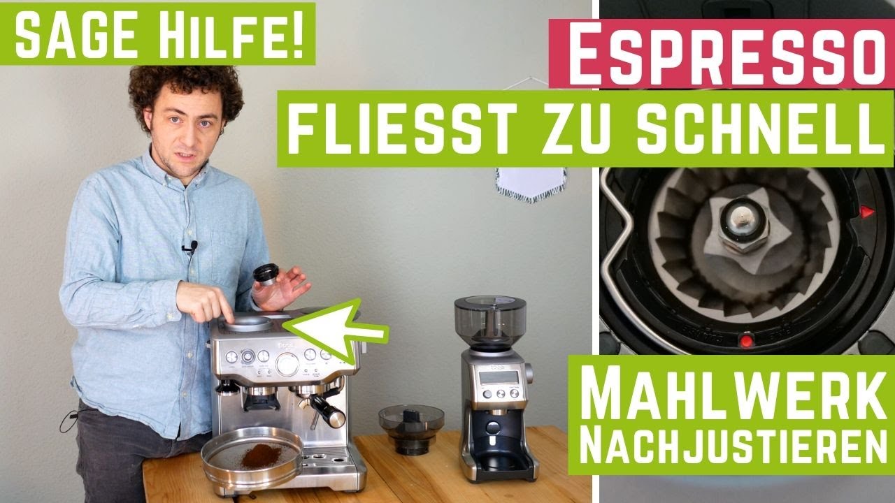 Espresso läuft zu schnell bei Sage Barista Express/Pro/Grinder | Nachjustieren Mahlwerk