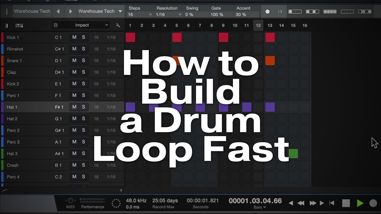 How to Build a Drum Loop in Studio One