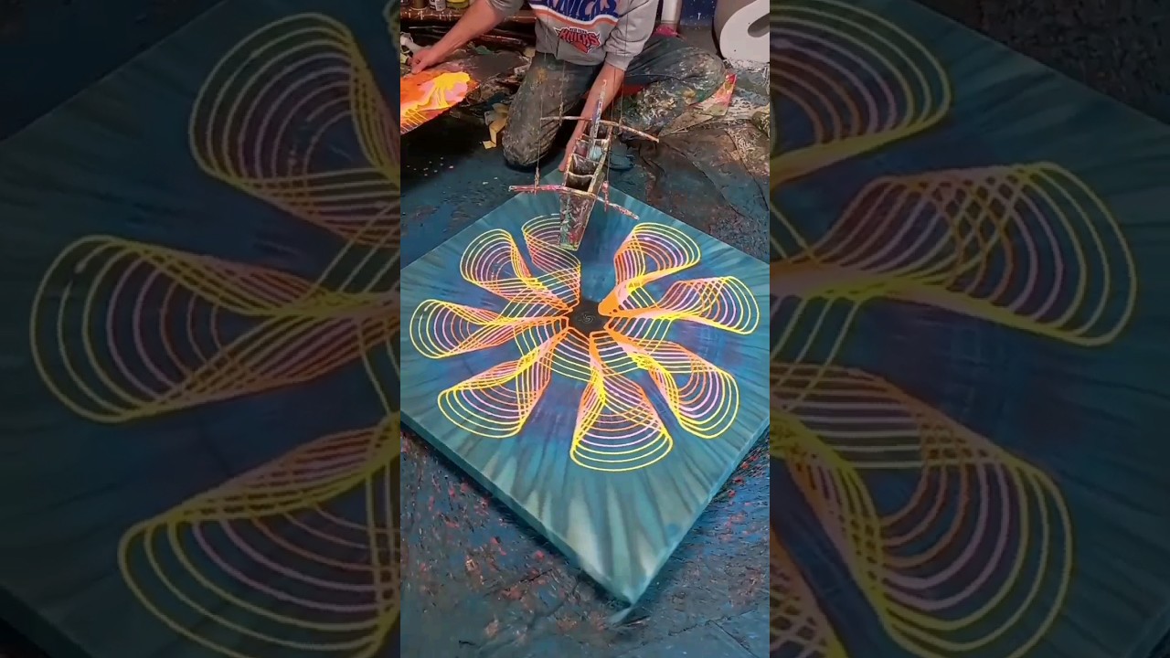 Amazing 😍 Painting Method #shorts #acrylicpainting #actionpainting #fluidart
