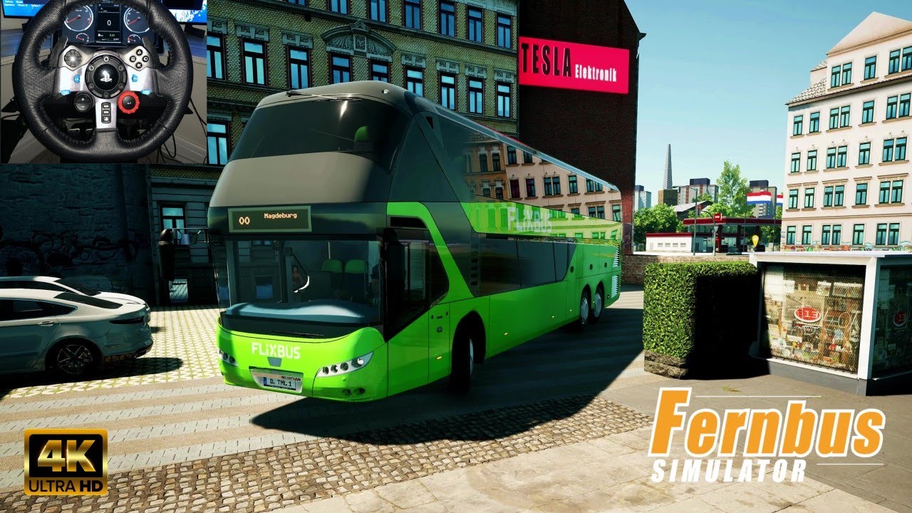 Smooth Realistic Drive in Fernbus Simulator with Logitech G29!