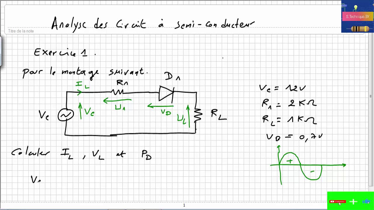 Exercice corrigé 1  : diode