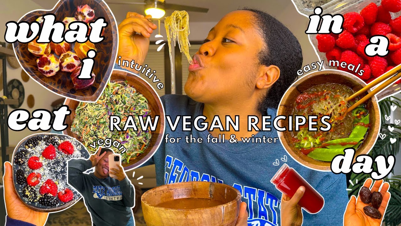 WHAT I EAT IN A DAY RAW VEGAN | WARM FALL/WINTER RECIPES! 🍜🍊🍅🍂🍁
