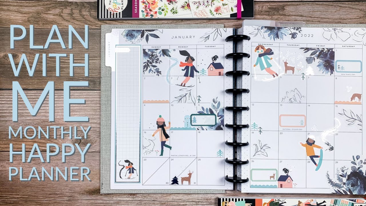 Plan With Me January 2022 Monthly Spread [Classic Happy Planner]
