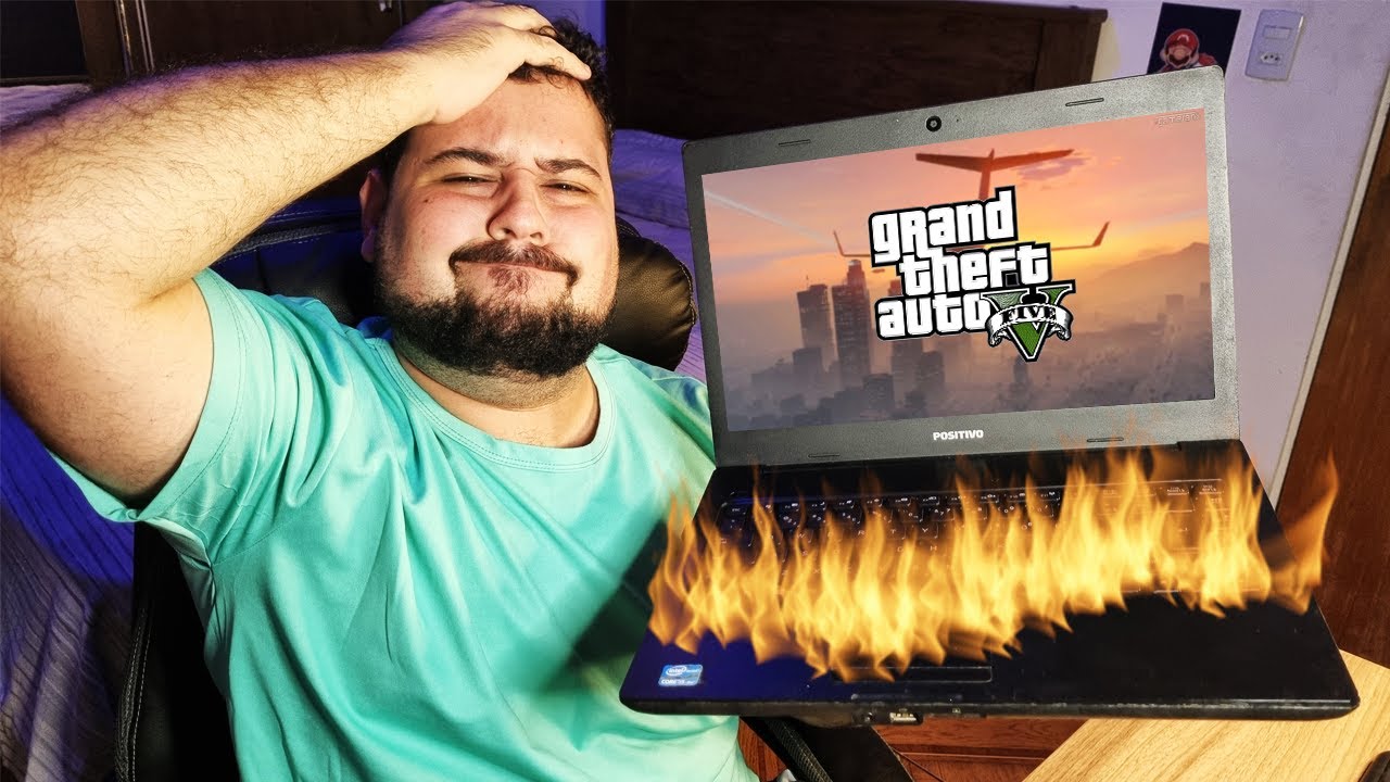 RODEI GTA V EM UM POSITIVO E ELE QUASE PEGOU FOGO!🔥💻