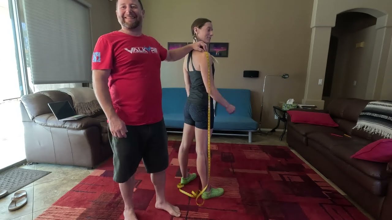 Measuring Julie for a TonySuit Pit Suit with Booties