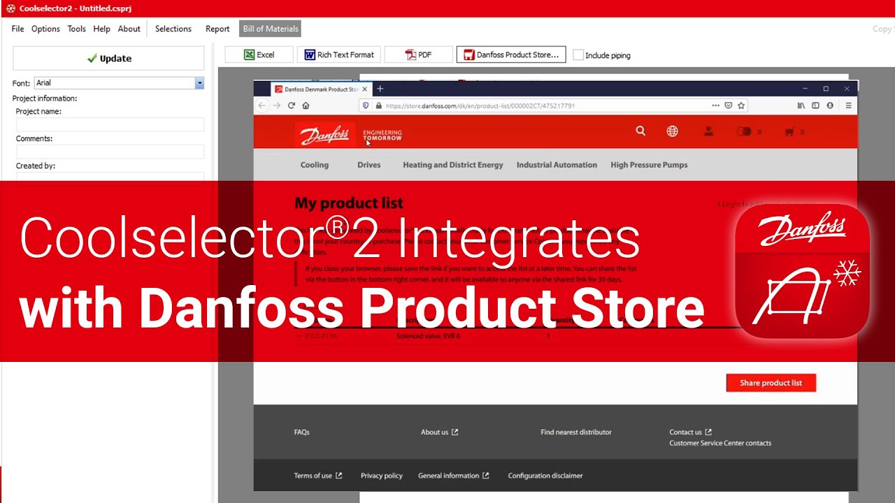 Coolselector®2: Danfoss Product Store Integration