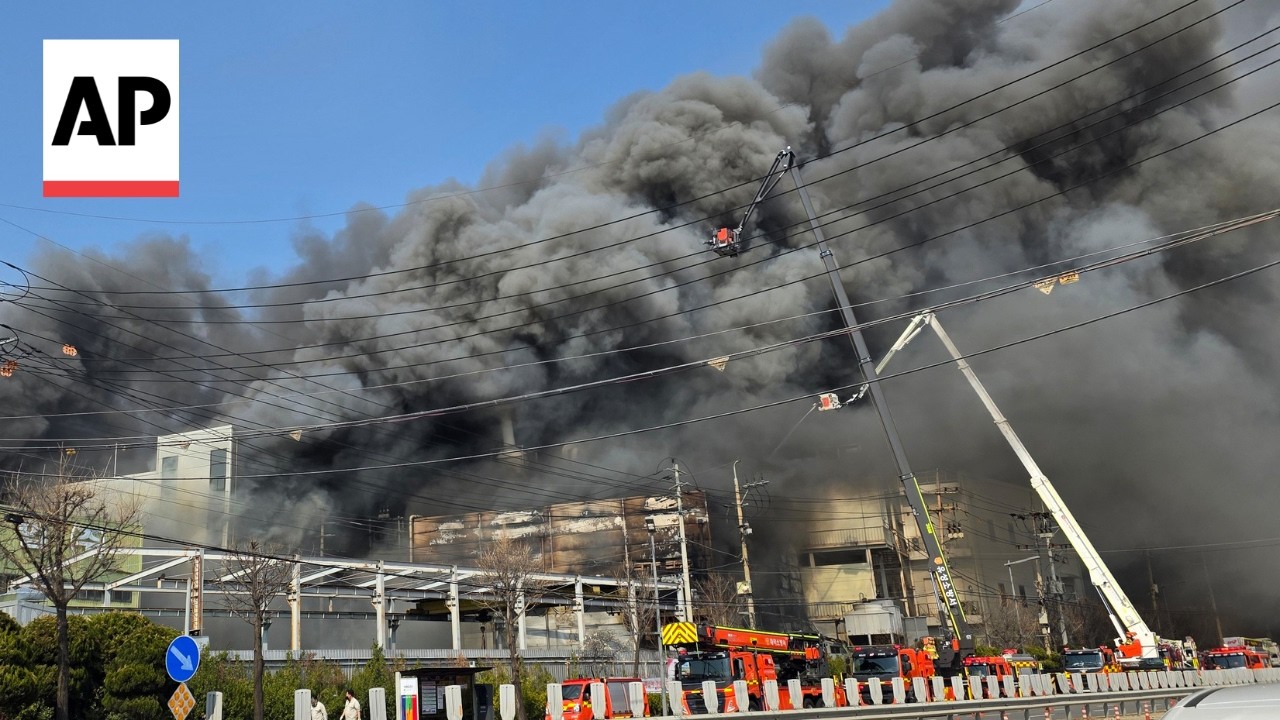 At least 55 injured in a fire at an auto parts factory in South Korea