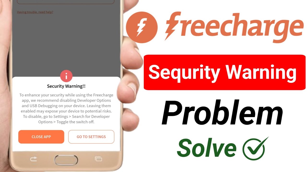 freecharge app security warning problem | how to fix freecharge app security warning problem