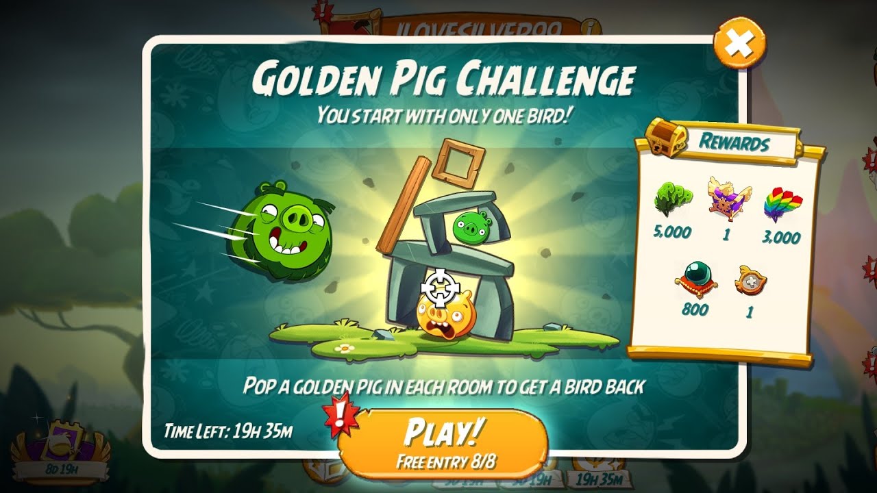 Angry Birds 2 Golden Pig Challenge! ALL ROOMS STRIKE!