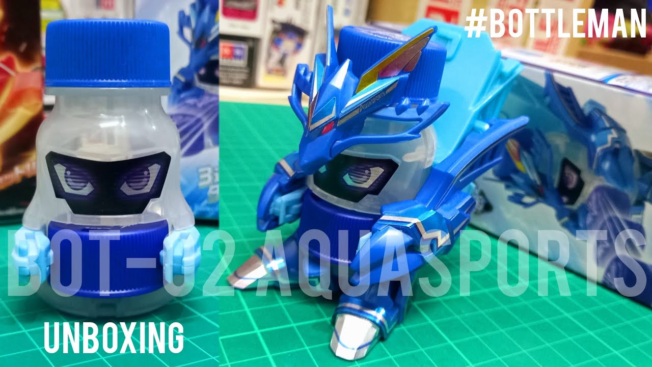 BOTTLEMAN, BOT-02 AQUA SPORT TAKARA TOMY, SPEED TYPE BOTTLEMAN!!! (UNBOXING&REVIEW)