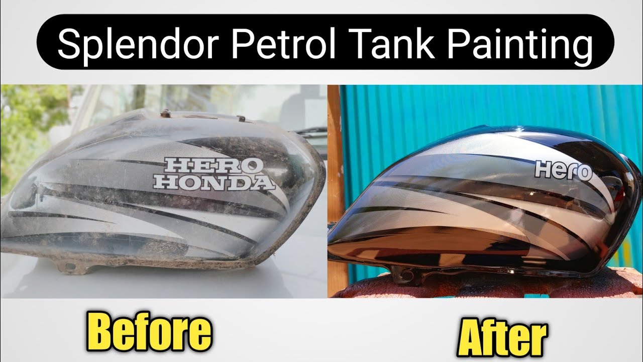 Splendor Petrol Tank Restoration In Hindi ।  Hero Honda Splendor Fuel Tank Re-painting In Hindi