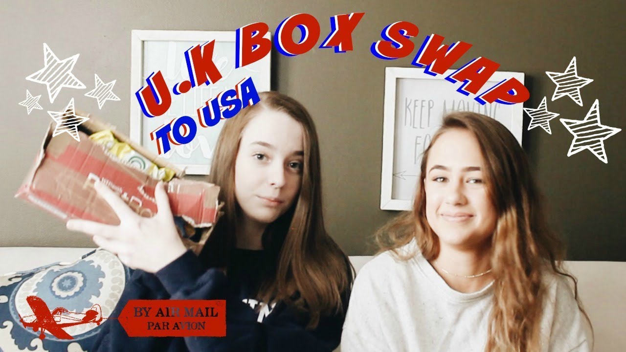 U.K & USA Box Swap with Molly Christopher | Americans Trying British Candy | Emma Grace