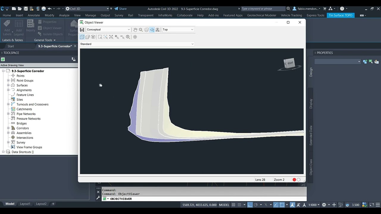 9.3-Extraindo Superfície do Corredor no Civil 3D