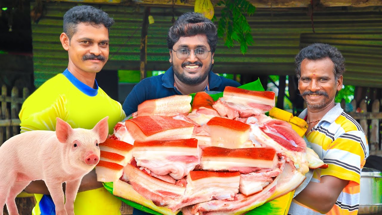 PORK FRY VILLAGE STYLE COOKING | TASTY PORK RECIPE | கிராமத்து பன்றிகறி வறுவல் | PORK CURRY - MEIPIX